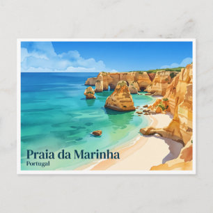 Praia da Marinha Carvoeiro Portugal Vykort