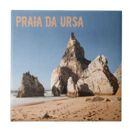 Praia da Ursa-stranden i Portugals gåva Kakelplatta