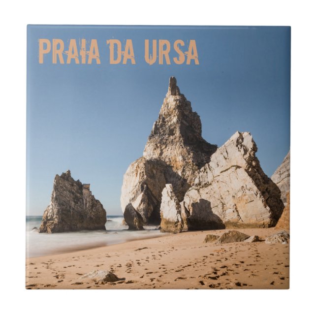 Praia da Ursa-stranden i Portugals gåva Kakelplatta (Framsidan)