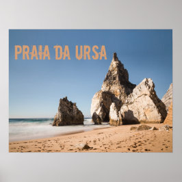 Praia da Ursa-stranden i Portugals gåva Poster