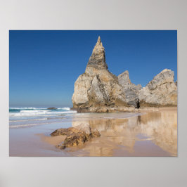 Praia da Ursa-stranden sten i Portugal-gåva Poster