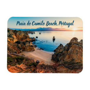 Praia do Camilo Beach Portugal stilized Magnet