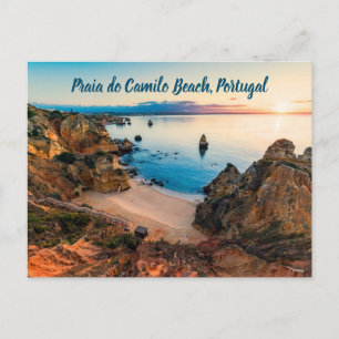 Praia do Camilo Beach Portugal stilized Vykort