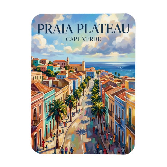 Praia Plateau Kap Verde Magnet (Vertikal)