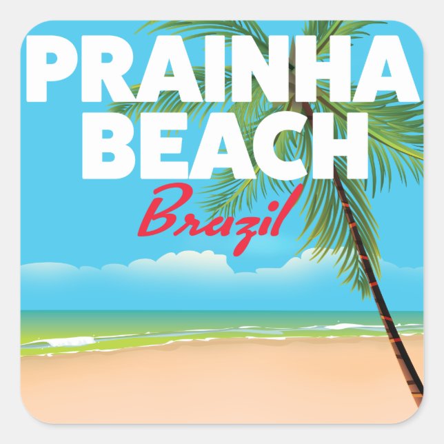 Prainha Beach Brasilien Fyrkantigt Klistermärke (Framsida)