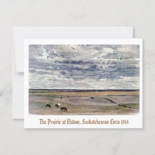 "Prairie at Elstow, Saskatchewan-1914" Vykort