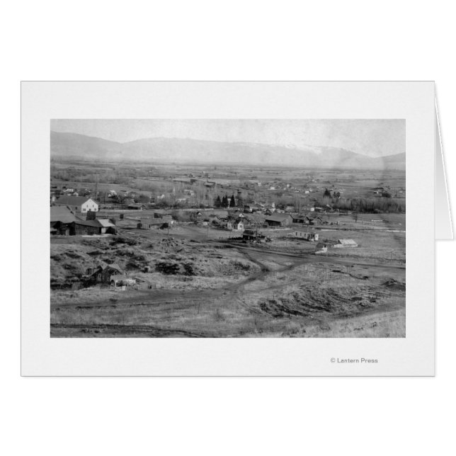 Prairie City, Oregon Birds Öga Town View Hälsningskort (Framsidan Horizontal)