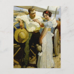 “Prairie Couple and Wagon” av NC Wyeth Vykort
