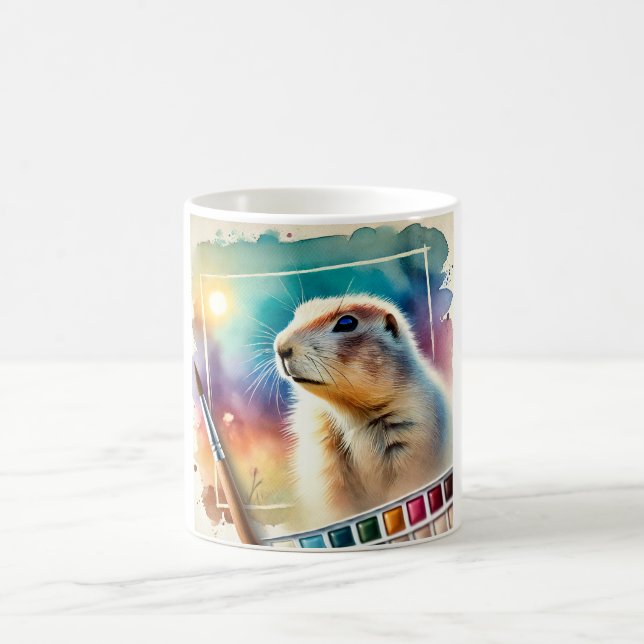 Prairie Dog 130624AREF123 - Watercolor Kaffemugg (Center)