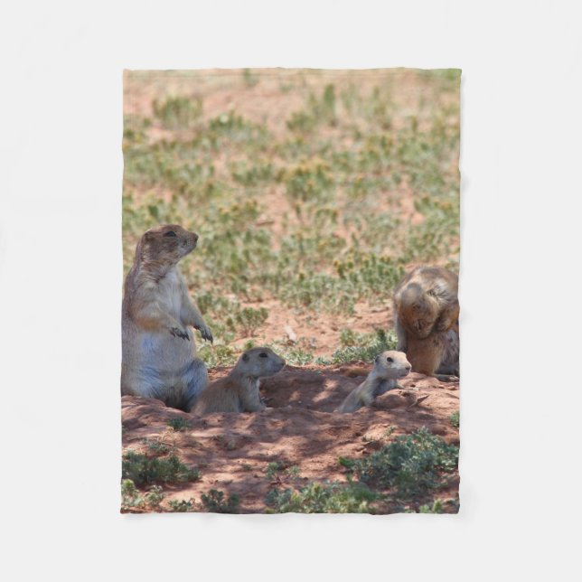Prairie Dog Family Fleecefilt (Framsidan)