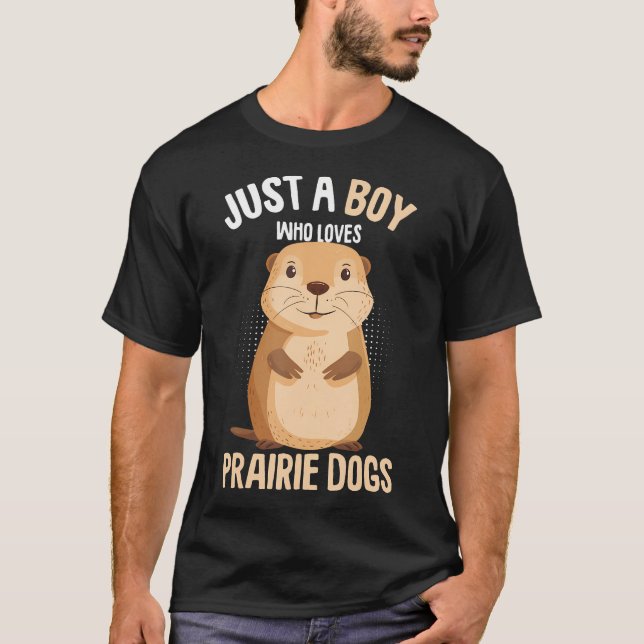 Prairie Dog Just A Boy Who Loves Prairie Dogs Kids T Shirt (Framsida)