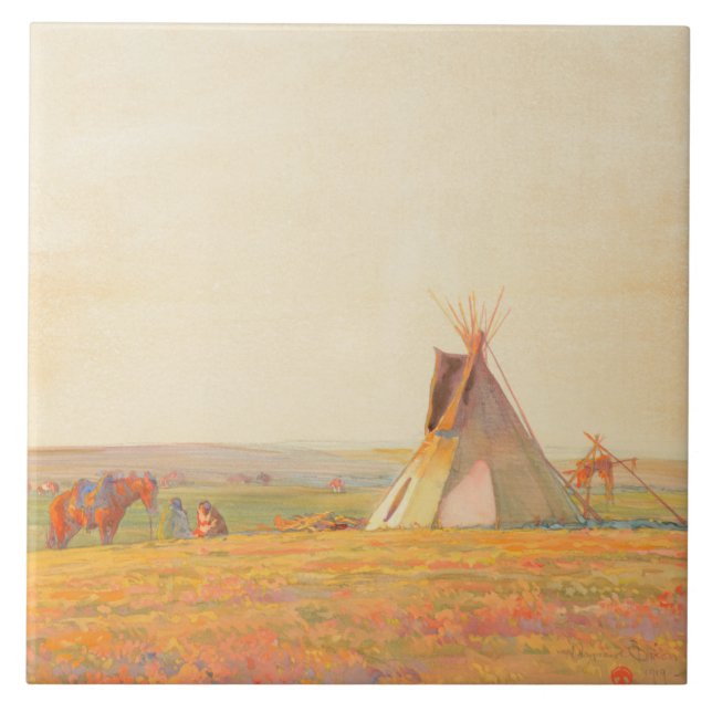 Prairie Evening av Maynard Dixon Kakelplatta (Framsidan)
