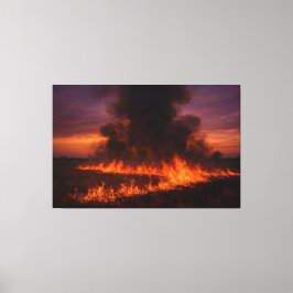 Prairie Fire Dramatic Texas Landscape Print Canvastryck