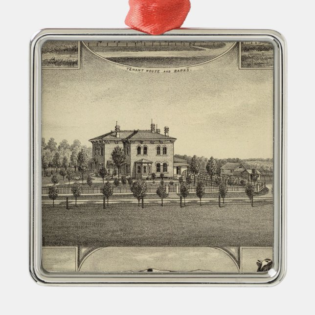 Prairie Gräsmatta Farm, Nebraska Julgransprydnad Metall (Framsidan)