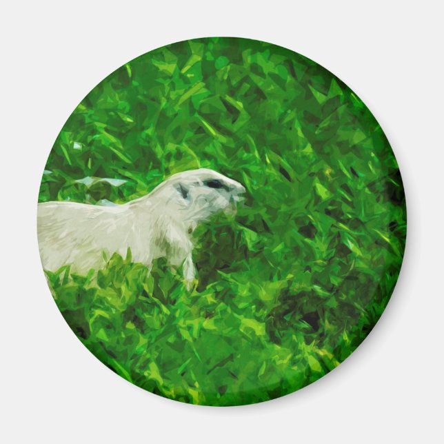 Prairie Hund Abstrakt Impressionism Magnet (Framsidan)