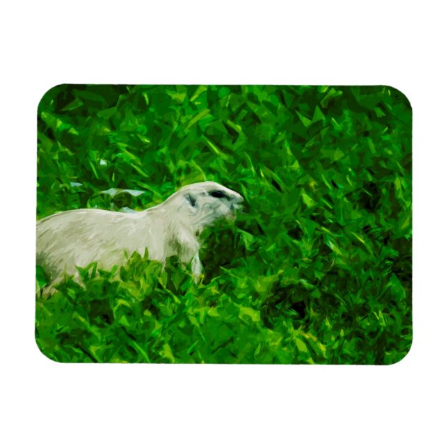 Prairie Hund Abstrakt Impressionism Magnet (Horisontell)