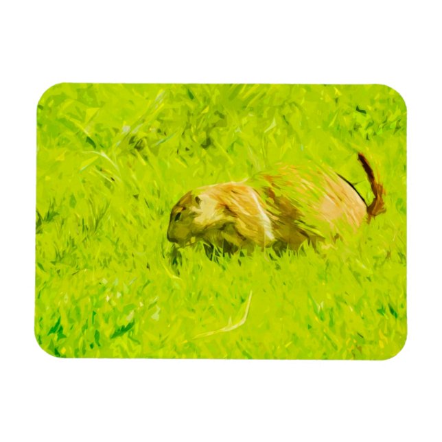 Prairie Hund Abstrakt Impressionism Magnet (Horisontell)