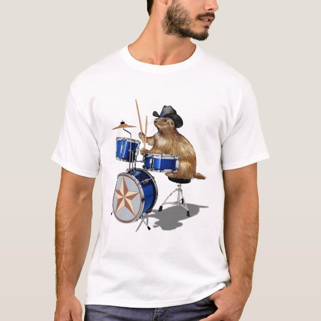 Prairie Hund Drummer T Shirt (Framsida)