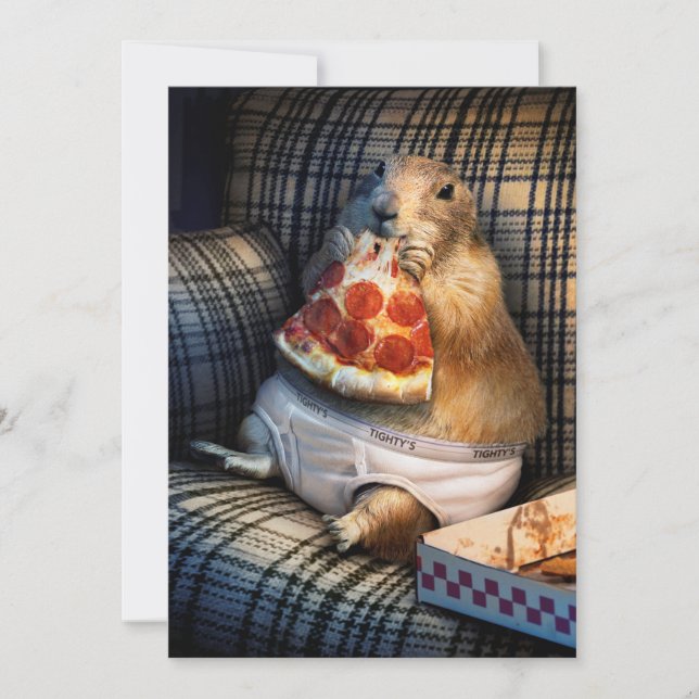 Prairie Hund EEG Pizza Inbjudningar (Framsida)