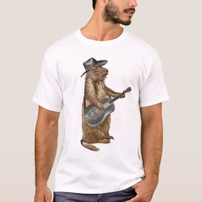 Prairie Hund Guitar T Shirt (Framsida)
