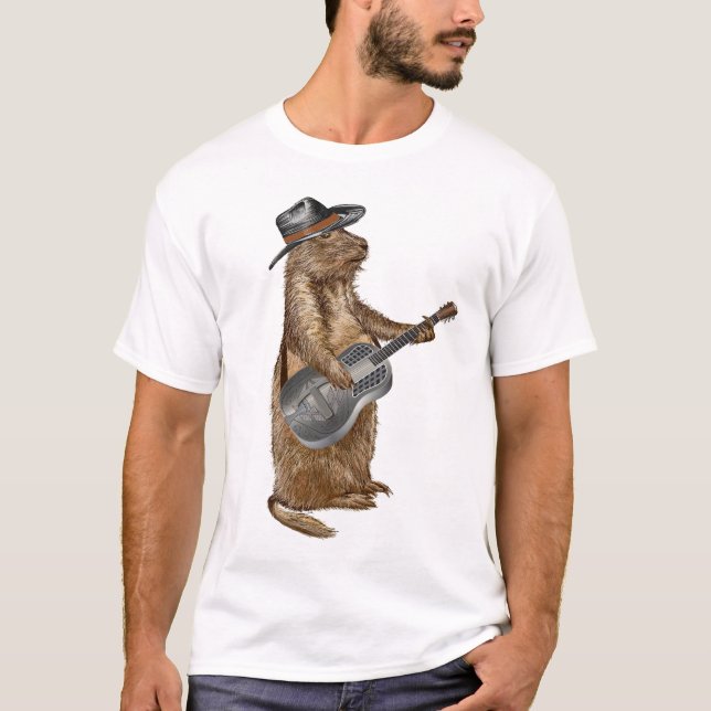 Prairie Hund Guitar T Shirt (Framsida)
