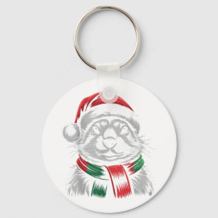 Prairie Hund Julafton Santa Hat Scarf-juldräkten Nyckelring