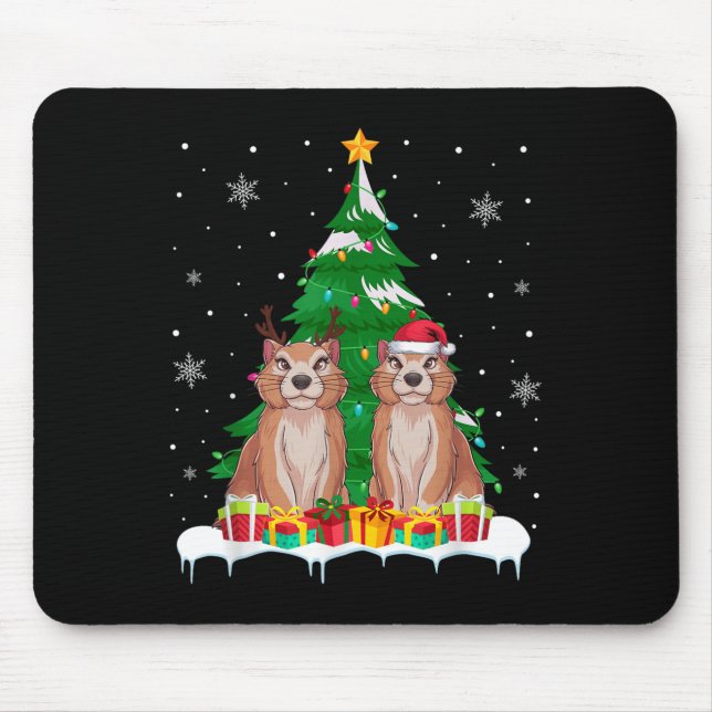 Prairie Hund Ljus Julgran Santa Reindeer X Musmatta (Framsidan)