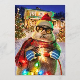 Prairie Hund med julen Ljus Inbjudningar