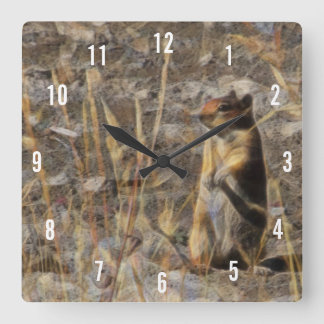 Prairie Hund Square Clock Fyrkantig Klocka