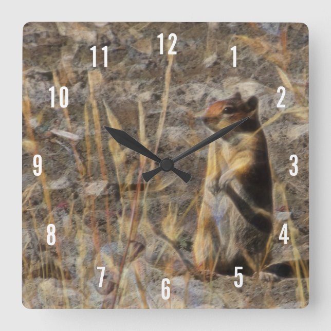 Prairie Hund Square Clock Fyrkantig Klocka (Framsida)