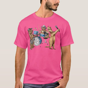 Prairie Hundar Band Hårig Funny Cute Animal Musici T Shirt