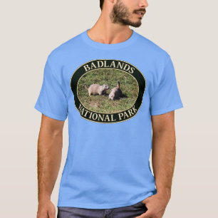 Prairie Hundar vid Badlands nationalpark i södra D T Shirt