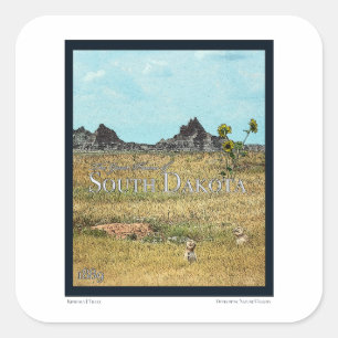 Prairie Lands of South Dakota Fyrkantigt Klistermärke