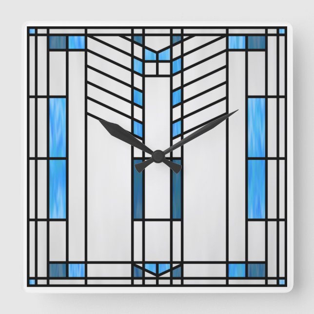 Prairie School Stil Tolkning nr 1 Fyrkantig Klocka (Framsida)