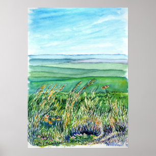 Prairie vattenfärg poster