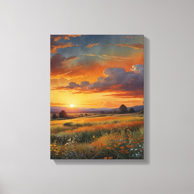 Prairie Watercolor Canvas Wall Art (Framsida)