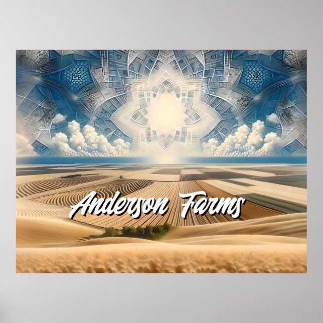 Prairie Wheat Farm Abstrakt Poster (Framsidan)