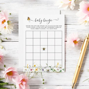 Prairie Wildblommor, Bees, Butterflies Bingo Game Tilläggskort