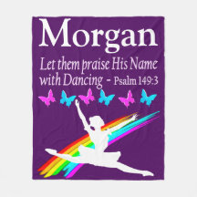 PRAISE GOD PERSONLIG BALLERINA FLEECE BLANKET