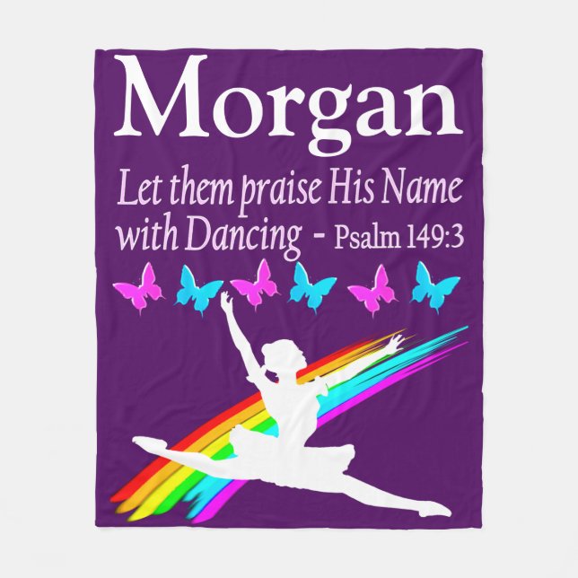 PRAISE GOD PERSONLIG BALLERINA FLEECE BLANKET (Framsidan)