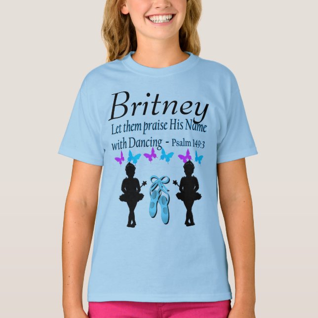 PRAISE HANS NAMN BALLERINA PERSONLIG T SHIRT (Framsida)