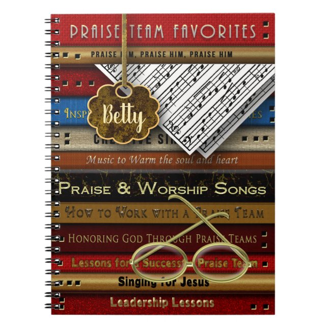 PRAISE TEAM NOTEBOOK - MUSISKT BOKAR/GLASSER - Nam Anteckningsbok Med Spiral (Framsidan)