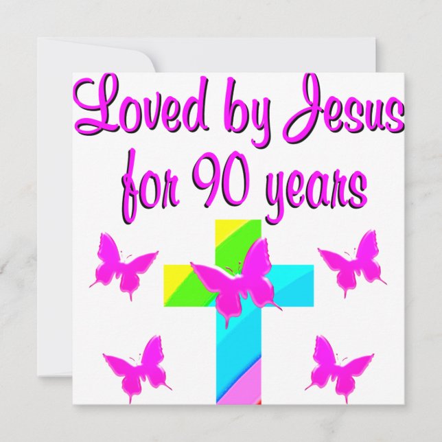 PRAISTISK GOD 90:E BIRTHDAY KORT (Framsida)