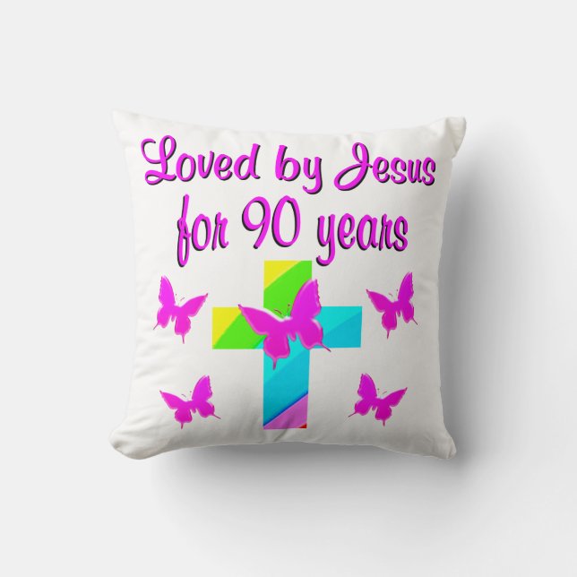 PRAISTISK GOD 90:E BIRTHDAY KUDDE (Framsida)