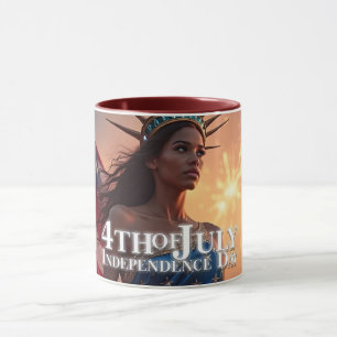 Praktfull 4:e juli-design - Fyrverkerier & Frihet Mugg