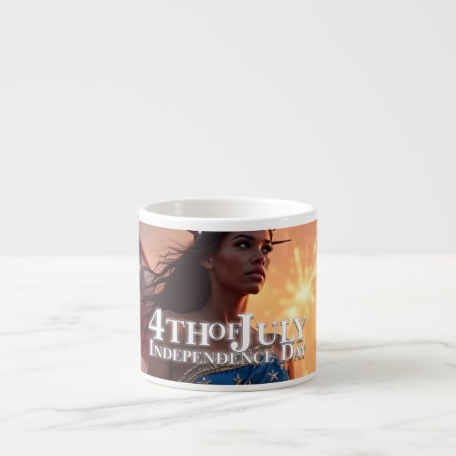 Praktfull 4:e juli-design - Fyrverkerier och frihe Espressomugg (Framsidan)