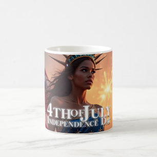 Praktfull 4:e juli-design - Fyrverkerier och frihe Kaffemugg