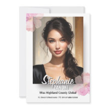 Praktfull autografkort rosa vit blomsterluksus
