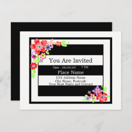 "Praktfull Blommig Design" Inbjudningskort. Inbjudningar
