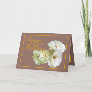 Praktfull Chic Vit Ros Blommig Bukett Födelsedag Kort